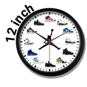 12 INCH Air Jordan Shoes WALL clock NEW nike black clock